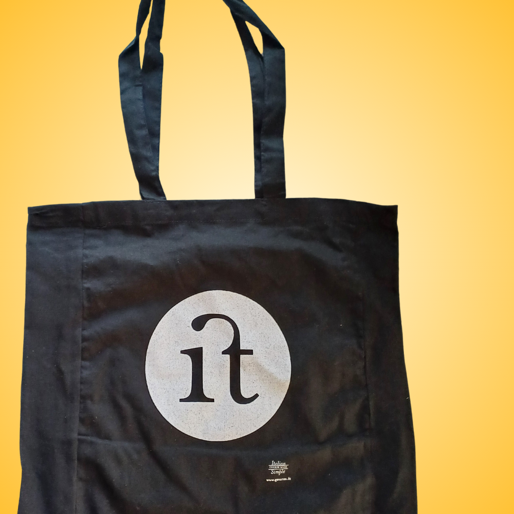 Black Fabric Shopper Collezione It