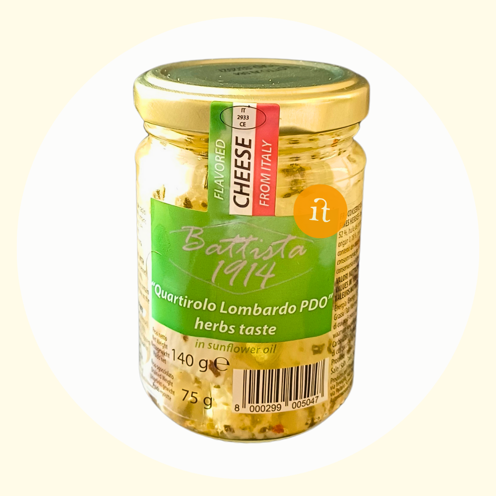 Conserva sott'olio di Quartirolo Lombardo Dop con erbette