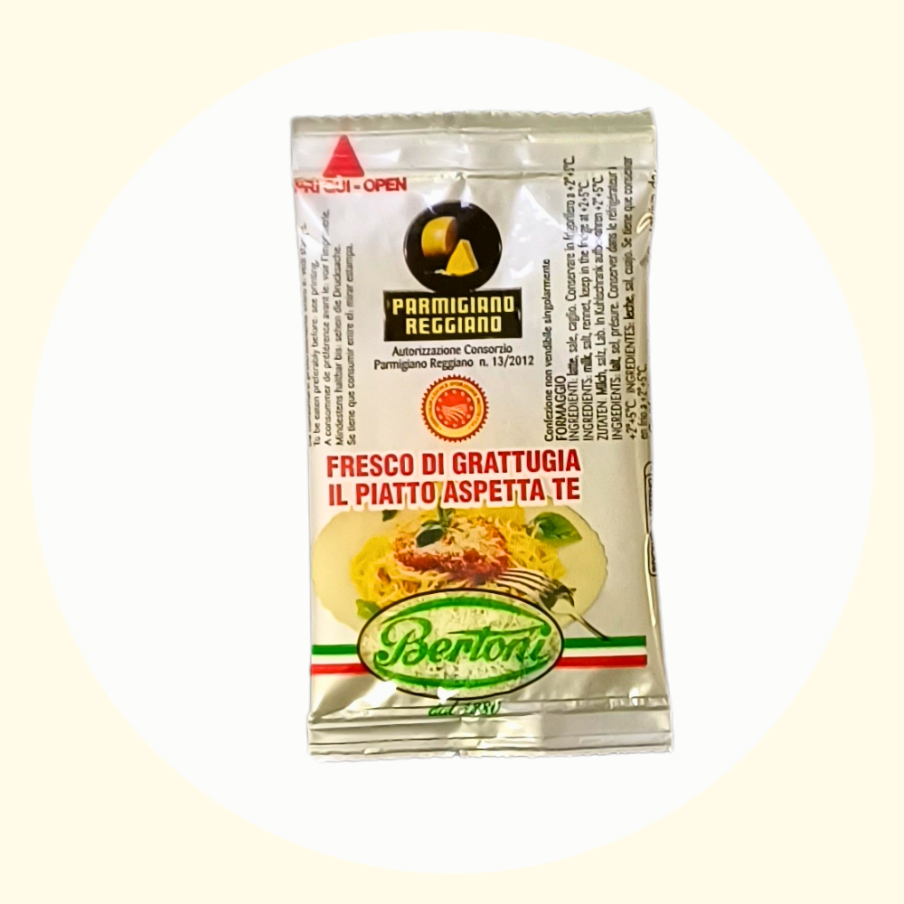 Parmigiano Reggiano Grattugiato Monodose 5 gr - Cartone 200 bustine