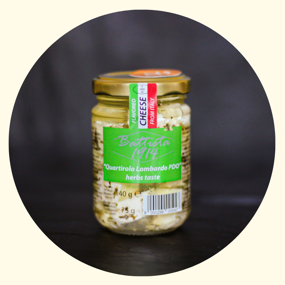 Conserva sott'olio di Quartirolo Lombardo Dop con erbette