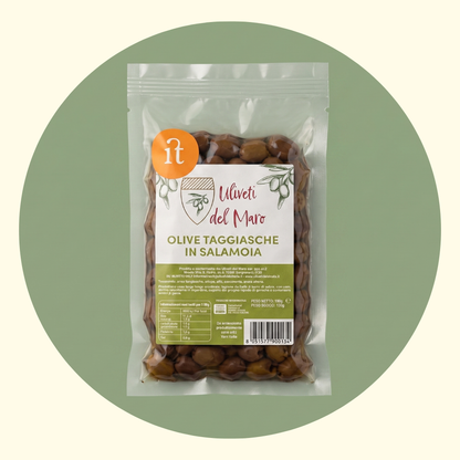 Olive Taggiasche in Salamoia Busta da 200 gr