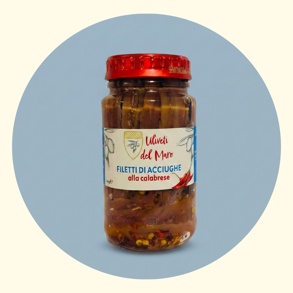 Filetti di Acciughe Con Peperoncino 140 gr