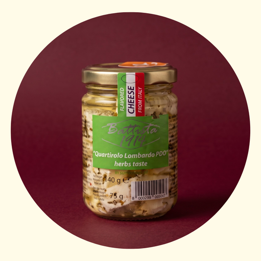 Conserva sott'olio di Quartirolo Lombardo Dop con erbette